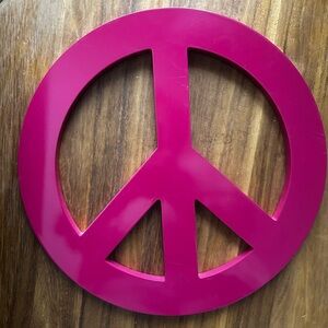 Pink Peace Sign Wall Decor